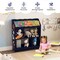 Costway Toy Storage Organizer 3-In-1 Kids Toy Shelf with Book Shelf, Storage Cabinet White/Blue